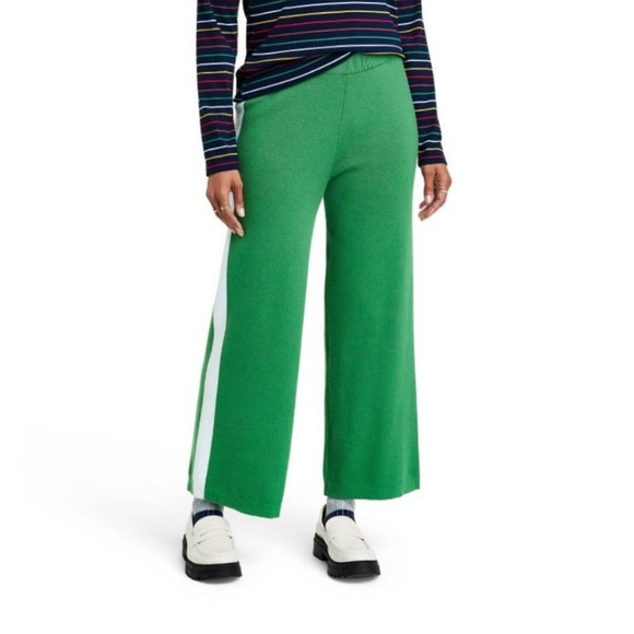🔖 LA LIGNE x Target Cashmere Blend Sweater Pant Lounge Green White Stripe - Picture 5 of 8